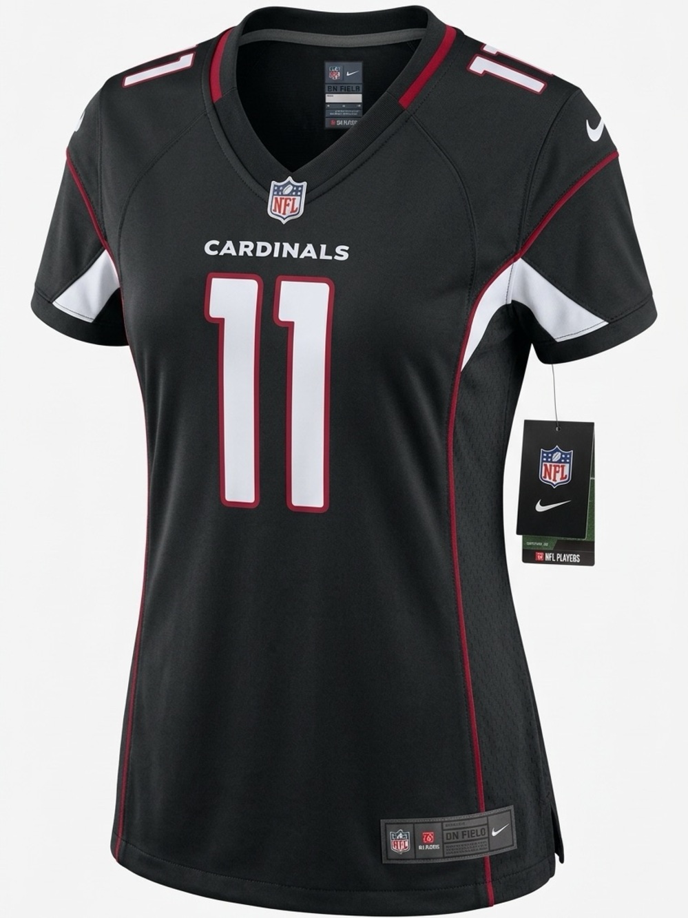 NFL Arizona Cardinals Women's #11 Black Red and White Jersey